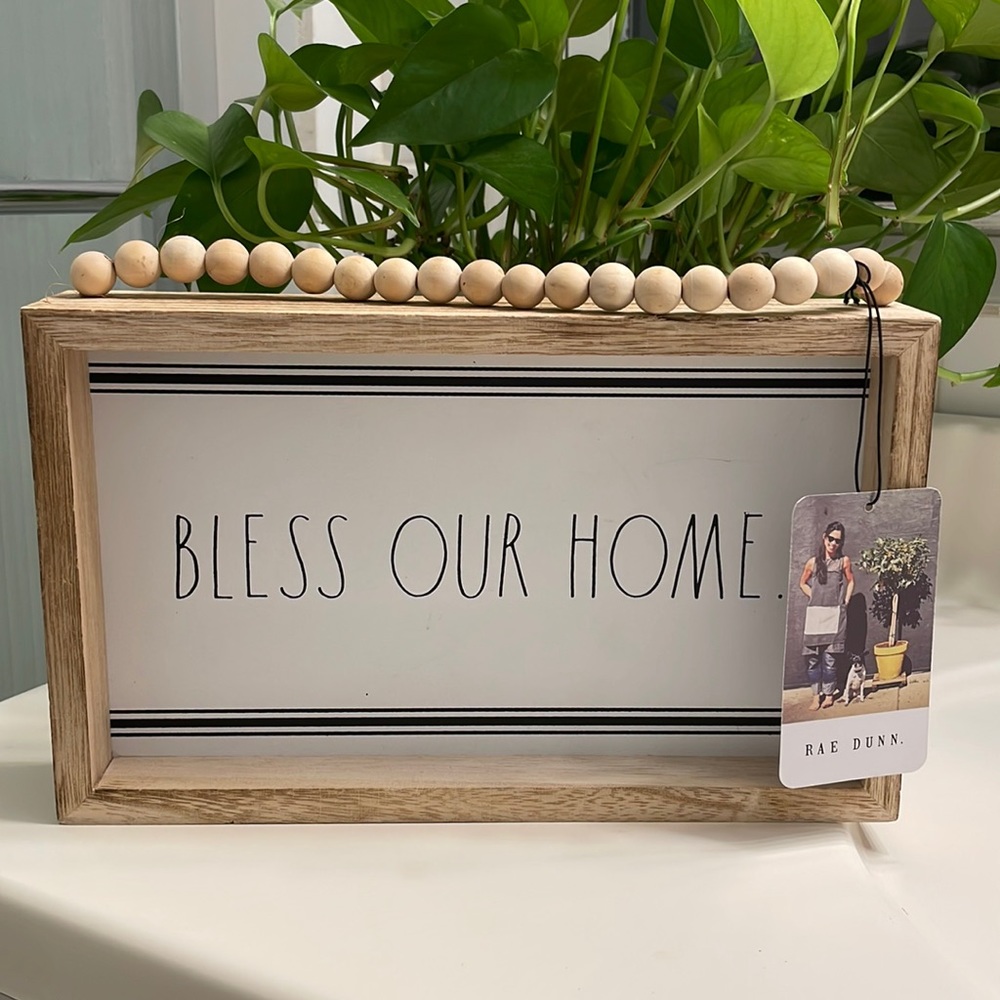 Rae Dunn BLESS OUR HOME wood Sign